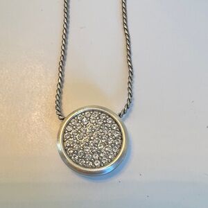 Brighton Elegant Silver and Rhinestone Pendant Necklace